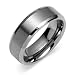 Beveled Edge Center Brushed Finish 8mm Comfort Fit Mens Tungsten Carbide Wedding Band Ring Size 11