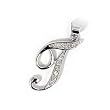 INITIAL PENDANT W/CZ STERLING SILVER .925 Letter T