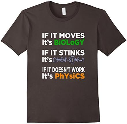 Men's FUNNY BIOLOGY CHEMISTRY PHYSICS T-SHIRT Science Teacher XL Asphalt