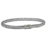 925 Silver Byzantine Bracelet with 18k Gold Accents- 7.5 IN