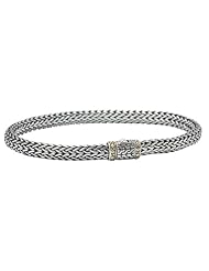 925 Silver Byzantine Bracelet with 18k Gold Accents- 7.5 IN