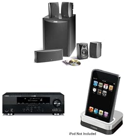 Polk Audio RM6750 5.1 Channel Home Theater Speaker System and Yamaha RX-V365BL 500 Watt... by Polk Audio