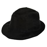 Ladies Furry Fedora Hat-Black