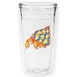 Caribbean Hermit Crab 12 oz Slimline Insulated Beverage Tumbler, Clear