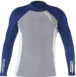 Hyperflex Wetsuits Men's Amp Surf Series 1.5mm L/S Top,Blue/Silver,X-Large
