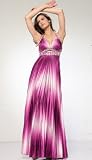 2126 SATIN PRINT SEXY WAIST KEYHOLY EVENING PROM LONG GOWN