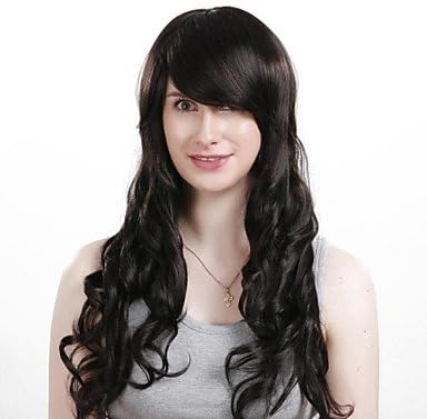 HI GIRL New Sexy Ladies Long Black Curly Wavy Natural Hair Women Wigs / Wig Cap About 26inch/70cm #32
