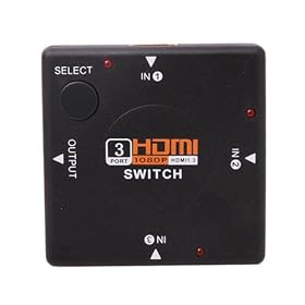 Full 1080P 3 Port HDMI Switch Switcher Video/Audio Switch Hub Box for HDTV Blu-Ray HD-DVD Player PS3 Xbox 360 Wii Laptop PC
