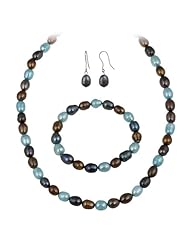 Freshwater Cultured Pearl Necklace, Bracelet and Earrings Set