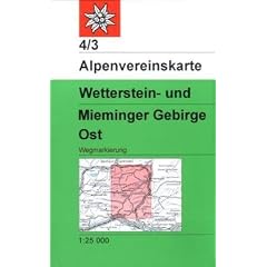 DAV Alpenvereinskarte 04/3 Wetterstein Mieminger Gebirge Ost 1 : 25 000: Topographische Karte mit Wegmarkierungen
