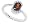 0.81Ct Oval Garnet Ring with Diamonds in 14Kt White Gold-5