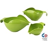 POURfect Mixing Bowls 1005 3pc Prep Set, 1-2-4 Cup, Green Apple
