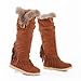 Charm Foot Winter Fashion Tassels Womens Low Heel Snow Boots Long Boots