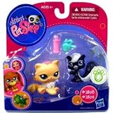Littlest Pet Shop - EXCLUSIVE - Pet Pairs - Perser Katze #1503 & Stinktier # 1504 & Zubehör