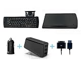 Apple IPAD Portable Wireless Bluetooth Keyboard & Compact USB Power IPAD Charger Duo with Charge/Sync Cable Value Pack