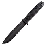 SOG Specialty Knives & Tools SE38-N Force Knife with Straight Edge Fixed Heat Treated 6-Inch AUS-8 Steel Clip Point Blade and GRN Handle, Black TiNi