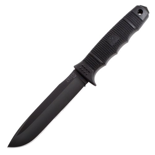SOG Specialty Knives & Tools SE38-N Force Knife with Straight Edge Fixed Heat Treated 6-Inch AUS-8 Steel Clip Point Blade and GRN Handle, Black TiNi SOG Specialty Knives & Tools SE38-N Force Knife with Straight Edge Fixed Heat Treated 6-Inch AUS-8 Steel Clip Point Blade and GRN Handle, Black TiNi