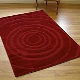 Quality Modern Contemporary Visiona Target Rug Red