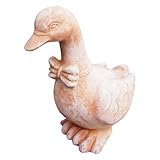 オーナメント あひる アヒル オブジェ 置物 おしゃれ 白薄化粧 陶器 テラコッタ 3997