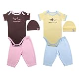 Hudson Baby Organic Touched By Nature Set, Brown-Blossom