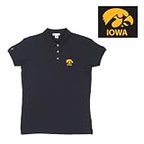 Iowa Hawkeyes NCAA Classic Pique Polo Shirt for Women (Black)