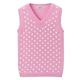 Girls' Cherokee V-Neck Sweater Vest - Pink Dot