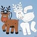 Color Your Own Jointed Reindeer (1 dz)