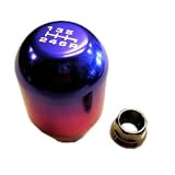 10x1.25mm Thread 6 speed JDM Type-R Shift Knob in Titanium Blue Burn Billet Aluminum... by VMS Racing