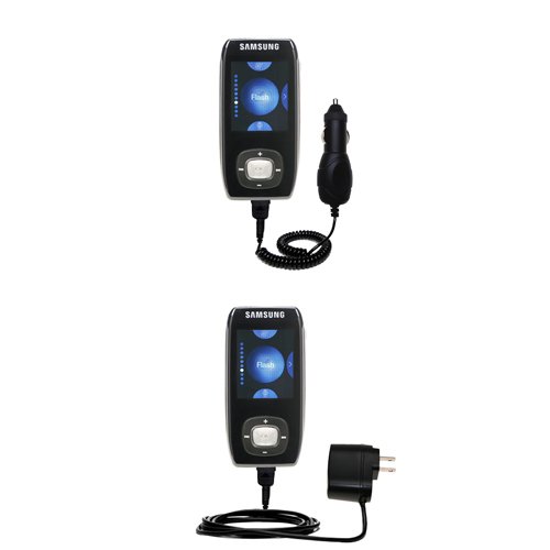 Essential Kit for the Samsung Yepp YP-T9 4GB - includes Car and Wall Charger with Rapid Charge Technology - Gomadic Brand w/ TipExchange Technology