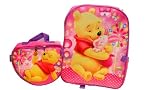Winnie the Pooh and Piglet Huggie Full Size Pink Large 2 pcs Backpack with Utility Bag - Nice beautiful desingn backpack