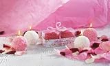 2pc Rose Ball Candle Set - Pink