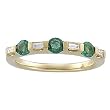 14K Yellow Gold Emerald and Diamond Ring/Anniversary Band