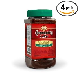 Community Coffee Caf� Special Decaffeinated, Medium Dark Roast, 7-Ounce Jars (Pack of 4)