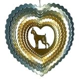 Medium Boston Terrier EyCatcher Wind Spinner - Color: Sky Blue/Bronze