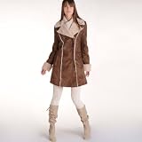 Mock sheepskin coat brown 12