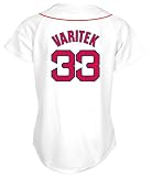 Jason Varitek Boston Red Sox Women's White/Red Replica Jersey