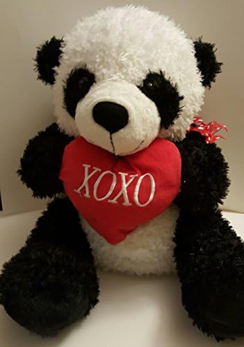 Panda Bear Large Plush stuffed animal 26 X 18 holding red heart