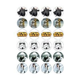 Star Wars Original Design - 24 Edible Wafer Paper Fairy/Cup Cake Toppers