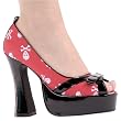 Ellie Shoes Women's 557-SKULLY, 5" Chunky Heel Satin Skull Peep Toe