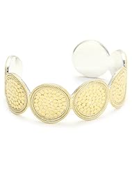 Anna Beck Designs "Gili" 18k Gold-Plated Wire Rimmed Multi-Disk Cuff Bracelet