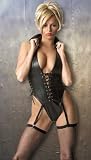 Lace Up Leather Teddy With Collar Adjustable Collar Full Leather Back Detachable Garters Sizes: Small, Medium, Large or X-Large