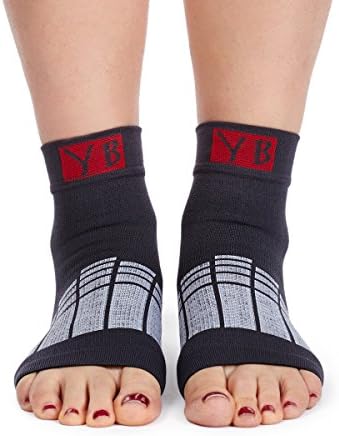 Orthosaid Compression Foot Sleeve By. Plantar Fasciitis Ankle Sock 1 Pair - Black (XL)