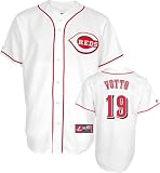MLB Youth Cincinnati Reds Joey Votto White Home Short Sleeve Replica Button Front Jersey By Majestic (White, X-Large)