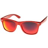 Reflective Color Mirror Lens Neon Color Wayfarers Style Sunglasses (With Free Microfiber Pouch)