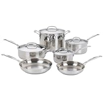 Cuisinart 77-10 Chef's Classic Stainless-Steel 10-Piece Cookware Set