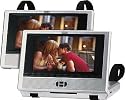 Sevic Systems in car twin screen DVD system with headrest fitting system