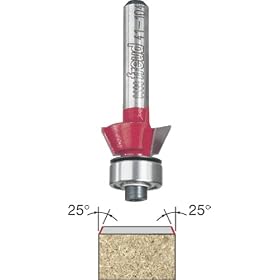 Freud 41-104 25-Degree 2-Flute Bevel Trim Router Bit with 1/4-Inch Shank