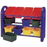Toy Organizer Rack with 12 Bins-Plastic & Steel