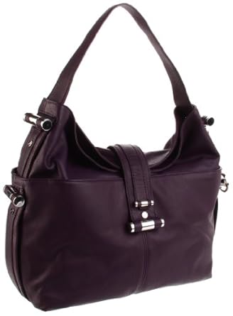 Michael Kors Gibson Large Leather Shoulder Handbag Purple