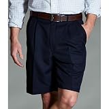 Haggar Mens Haggar Cool 18 Gabardine Pleat Front Short, Navy, 38